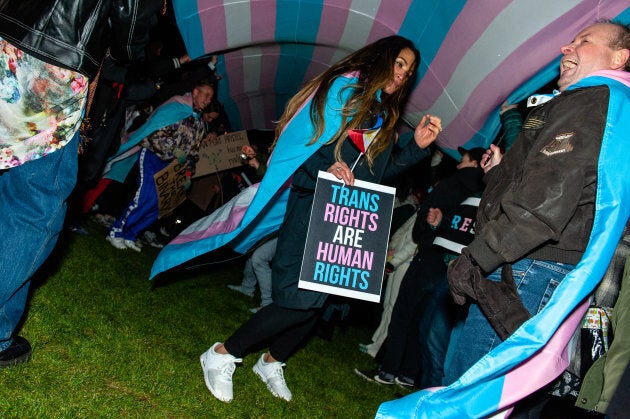 A trans solidarity rally in Amsterdam on Oct. 28, 2018.