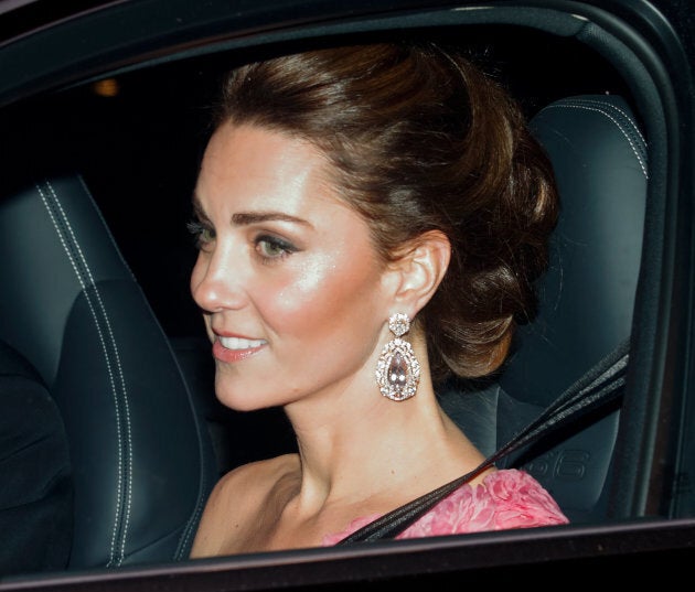 Catherine, Duchess of Cambridge on her way to the party.