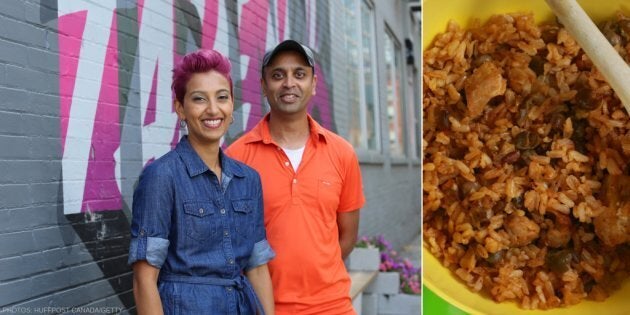 Pelau gets the third-degree from Natalie (left) and Mark (right) Ramtahal in 'Born & Raised: Food's' episode on fitting in.