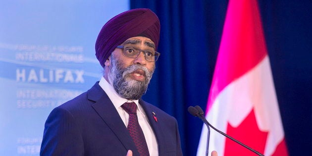 Defence Minister Harjit Sajjan fields questions at the opening news conference of the Halifax International Security Forum in Halifax on Nov. 16, 2018.