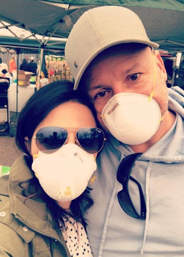 Destee and Paul Klyne from Penticton, B.C. spent their holiday helping Camp Fire victims in California, as pictured here.