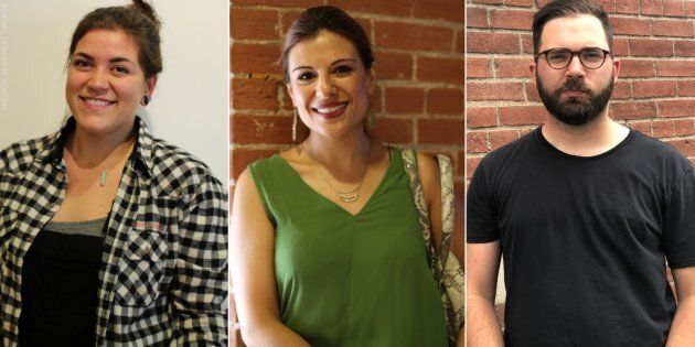 From left to right: Episode guests Tasha Stansbury, Preena Chauhan, Ben Lootens, whose immigrant moms all have a unique take on their cultures' food traditions.