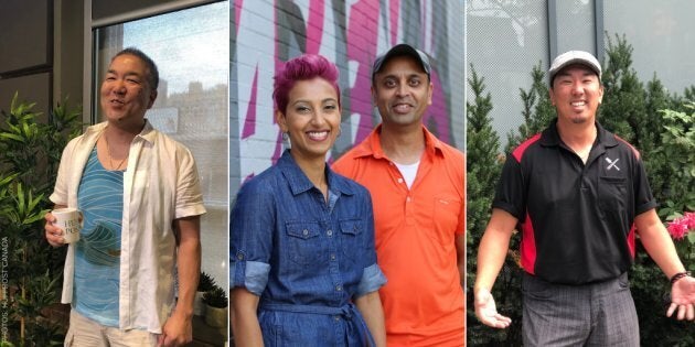 From left to right: "Born And Raised: Food" episode five guests: Mark Furukawa, Natalie Ramtahal, Mark Ramtahal, Jusep Sim.