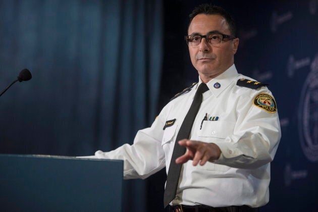 Insp. Dominic Sinopoli speaks about the alleged assaults and sexual assaults involving students at St. Michael's College School during a press conference on Nov. 19, 2018.