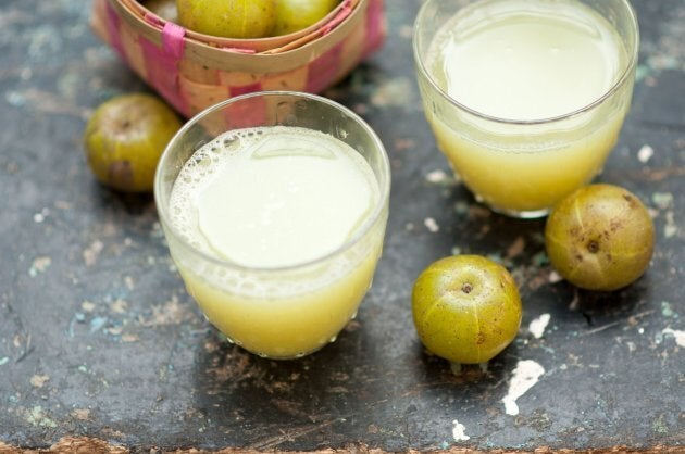 Amla juice made from Indian gooseberry.