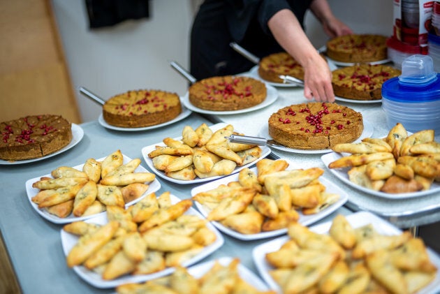 Meals are catered by Newcomer Kitchen, which are cooked by Syrian refugees.