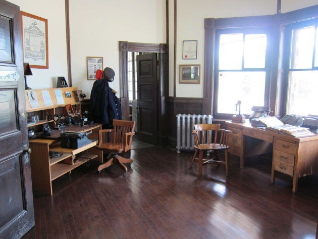 A former ticket agent's booth is seen on June 16, 2012 inside the historic McAdam railway station, which Mayor Ken Stannix estimates draws about 30,000 visitors a year.