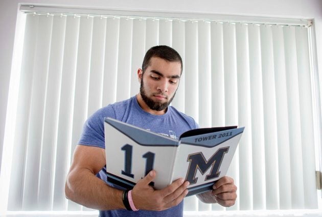 Former St. Michael's College School student Kyle Fraser poses at his family's home in Scarborough, Ont. on Nov. 21, 2018.