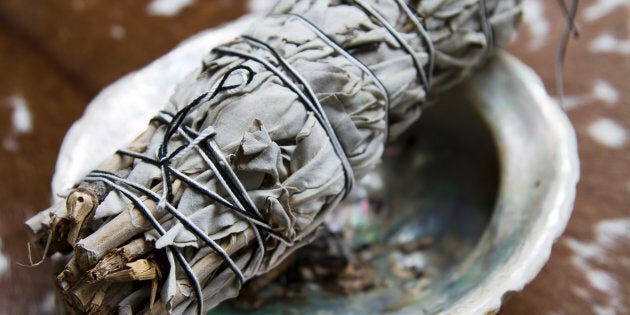 Ceremonial smudging involves the burning of sacred medicines.