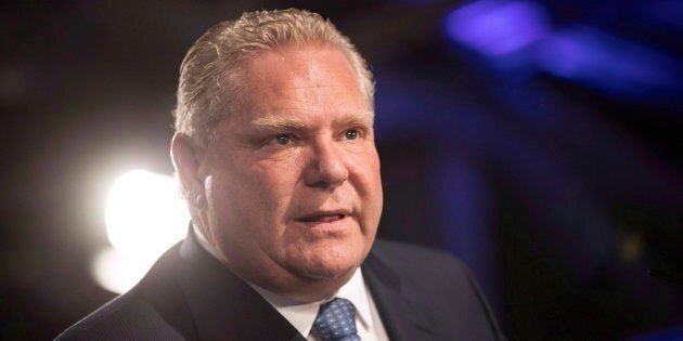 Ontario Premier Doug Ford addresses the Ontario PC Convention in Toronto on Nov. 16 , 2018.