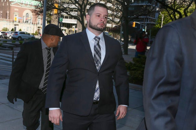 James Forcillo arrives at the Toronto courthouse on May 16, 2016.