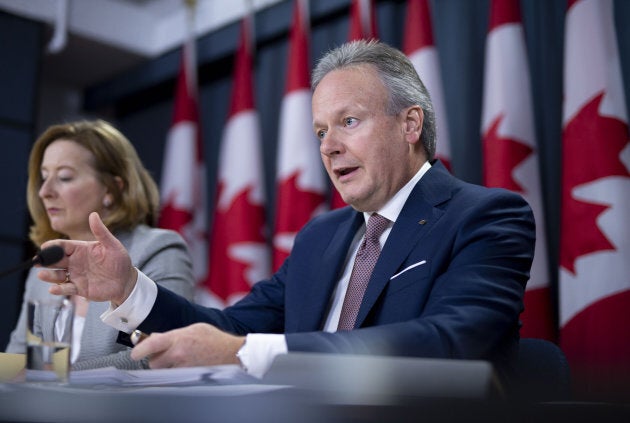 Bank of Canada Governor Stephen Poloz (right) with deouty governor Carolyn Wilkins at a press conference in Ottawa, Wed. Oct. 24, 2018.