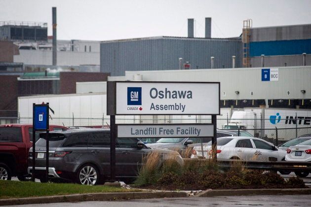 The General Motors car assembly plant in Oshawa, Ont., on Monday, Nov. 26 , 2018. General Motors will close its production plant in Oshawa along with four facilities in the U.S.