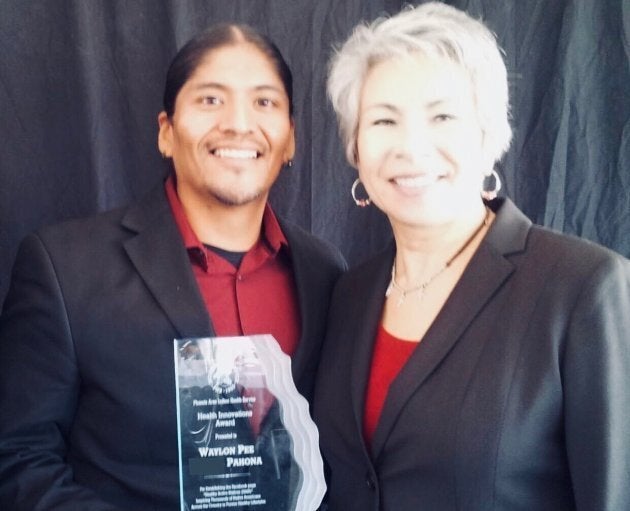 'Healthy Active Natives' won an award from Indian Health Services (similar to Canada's First Nations Health Authority). Left, Waylon Pahona.