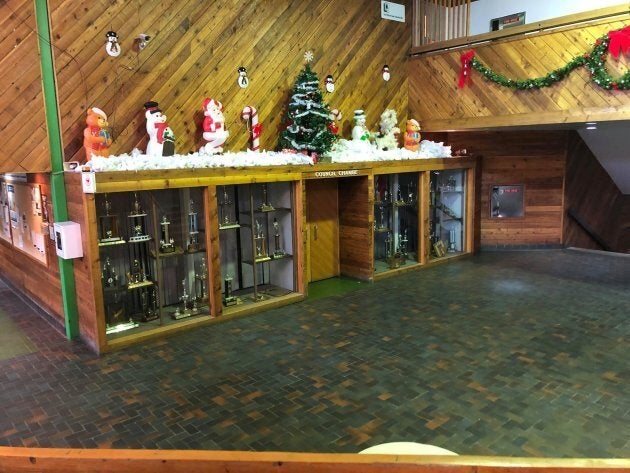 Leaf Rapids' council chambers, decorated for the holidays.