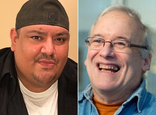 Jay Odjick, left, and Robert Munsch, right, both waived their rights to royalties for their first collaboration, "Blackflies," so the book could be translated into Indigenous languages.