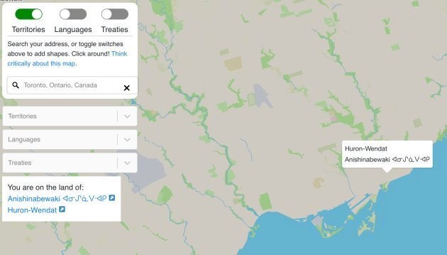 Native Land, Toronto territory locator