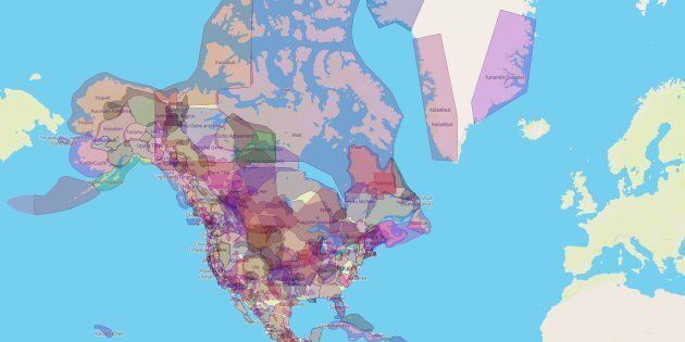 Native Land started in early 2015 and shows traditional Indigenous territory boundaries across the world.