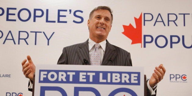 Maxime Bernier speaks at a People's Party of Canada rally in Gatineau, Que. on Nov. 20, 2018.