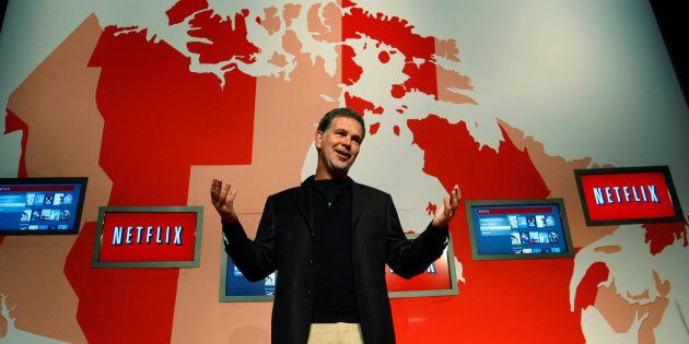 Netflix CEO Reed Hastings speaks during the launch of Netflix's streaming service in Canada, Toronto, Sept. 22, 2010. The company's recent dig at Ontario Premier Doug Ford's sex-ed policy is a sign that