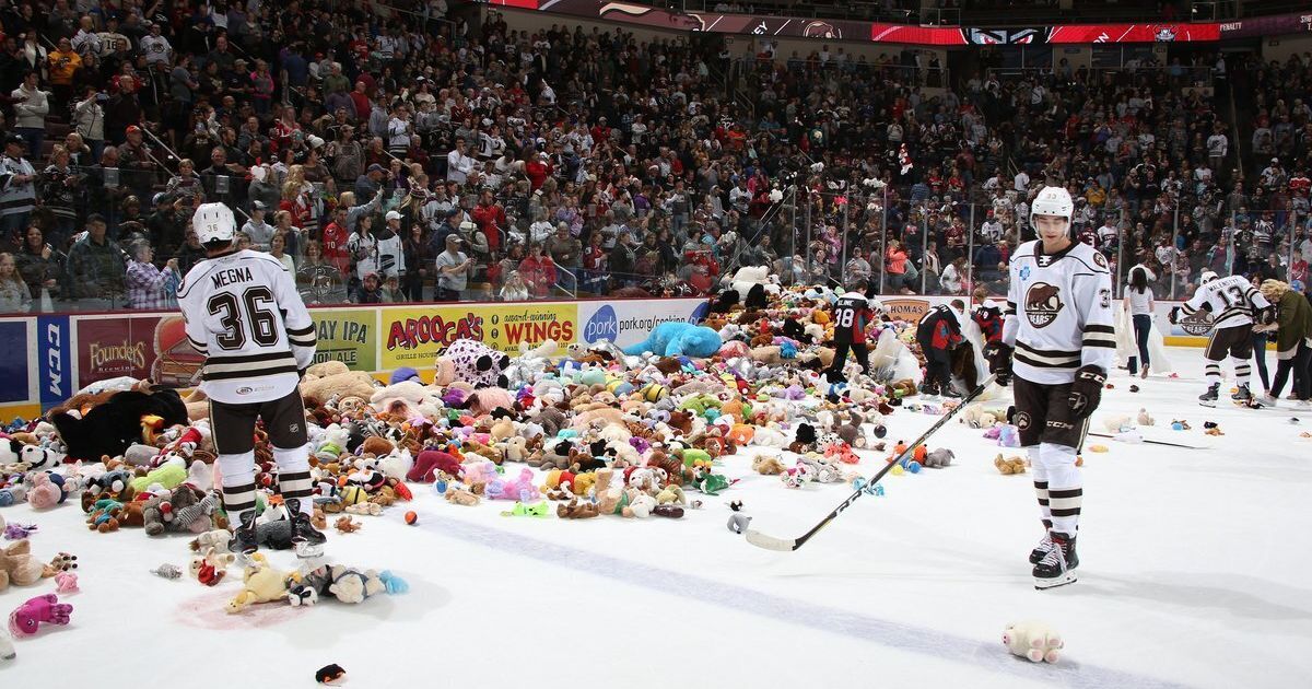 Hershey Bears' Charity Teddy Bear Toss Breaks Hockey Records HuffPost