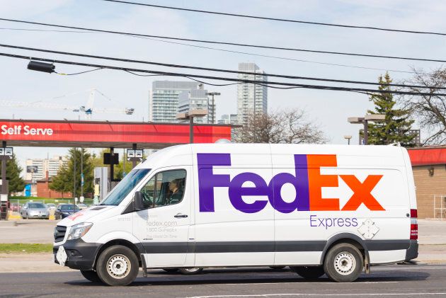 FedEx delivery truck in Toronto, Ont. on May 10, 2016.
