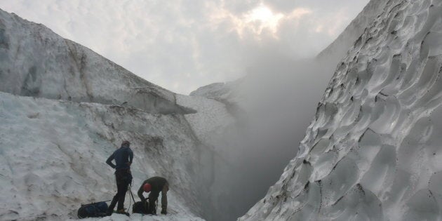 Climate change is causing glaciers atop Mount Meager, in British Columbia, to shrink. Scientists are exploring the specific grief caused by climate change.