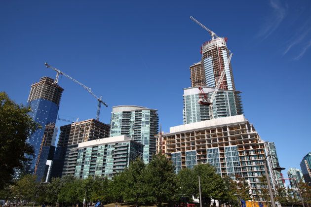 Downtown condo construction in Toronto.