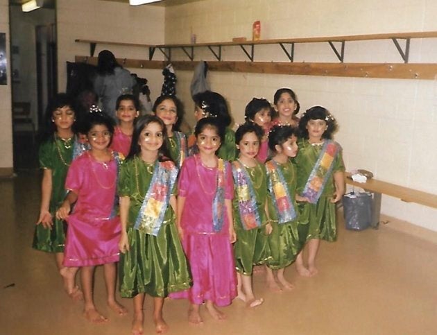 A young Romana Kassam getting ready to perform at the Thorncliffe Khushali Variety show in 1989.