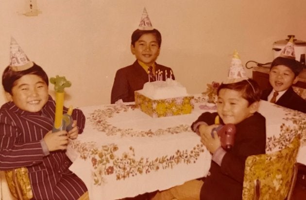 The Koh brothers from left to right: Saehon Koh, Saejoon Koh, Sy Koh, Saewan Koh celebrating a birthday.