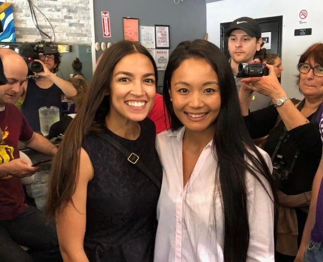 Ontario MPP Bhutila Karpoche poses for a photo with incoming U.S. congresswoman Alexandria Ocasio-Cortez in a photo from Instagram.