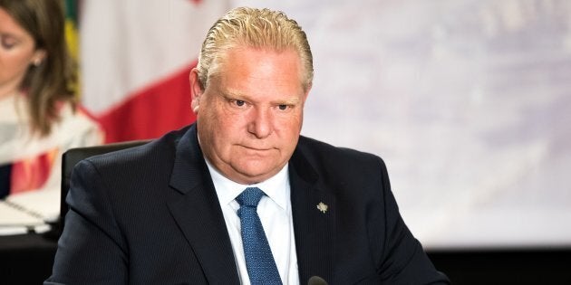 Ontario Prime Minister Doug Ford attends a meeting of the premiers of Canadian provinces on Dec. 7, 2018, in Montreal. Prime Minister Justin Trudeau called the meeting.