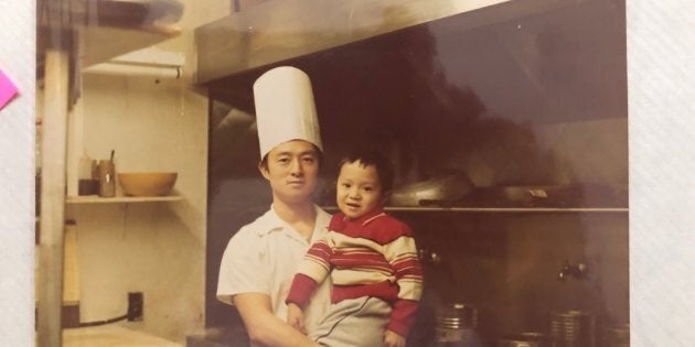 Michael Pan and his father Guo Qiang in Qiang's restaurant.