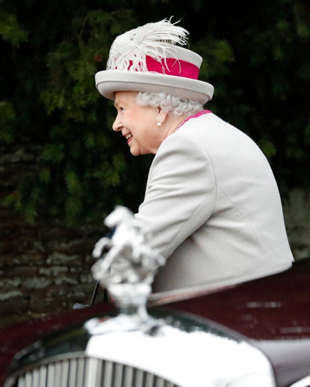 Queen Elizabeth II arrives to attend the Christmas day service on Sandringham Estate in Norfolk, England, Dec. 25, 2018.