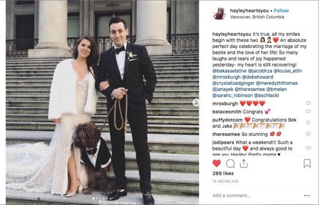Jacob Hoggard with new wife Rebekah Asselstine.
