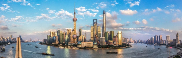 A panoramic view of Shanghai's financial district.