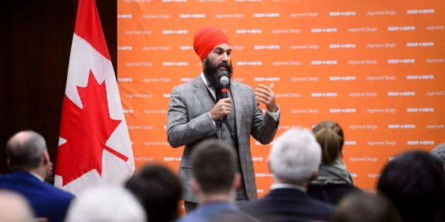 NDP Leader Jagmeet Singh addresses the NDP staff forum in Ottawa on Dec. 4, 2018.