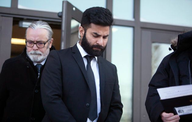 Jaskirat Singh Sidhu, the driver of the transport truck involved in the Humboldt Broncos bus crash, leaves provincial court in Melfort, Saskatchewan, on Tuesday.