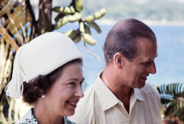 Queen Elizabeth and Prince Philip at the New Hebrides Condominium in February 1974.