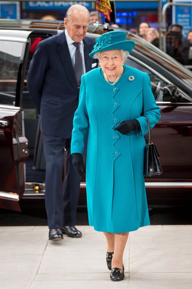 Queen Elizabeth and Prince Philip attend the official opening of the National Cyber Security Centre on Feb. 14, 2017.