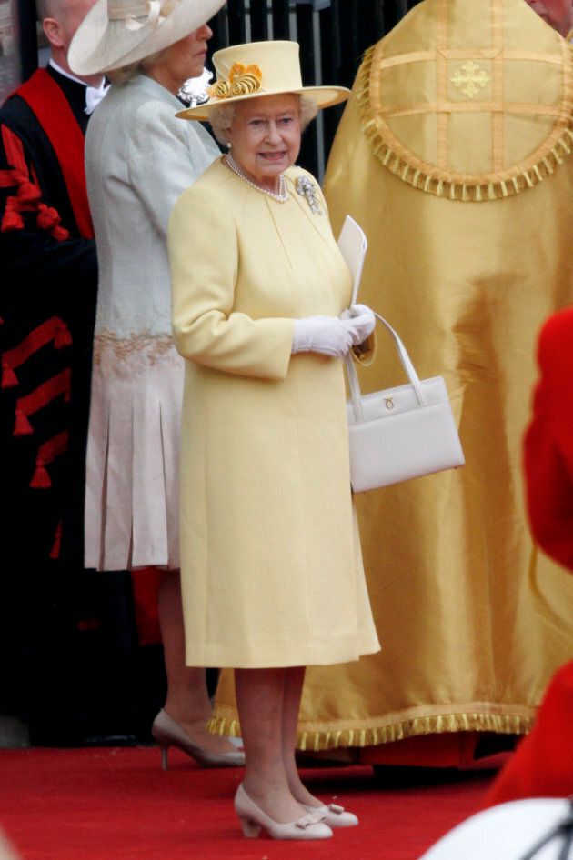 Queen Elizabeth at Prince William's wedding to Kate Middleton at Westminster Abbey in London on April 29, 2011.