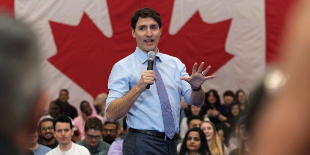 Prime Minister Justin Trudeau participates in a town hall Q&A at Thompson Rivers University in Kamloops, B.C. on Jan. 9, 2019.