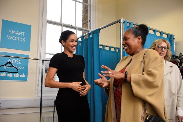 Meghan chats with Patsy Wardally, who is getting support from the charity.