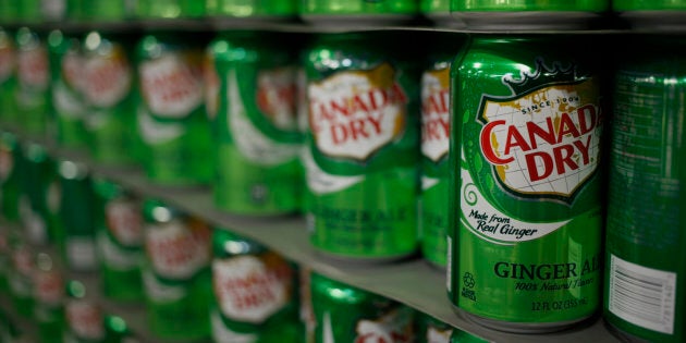 Cans of Canada Dry Ginger Ale at a bottling plant in Louisville, Kentucky, on April 21, 2015.