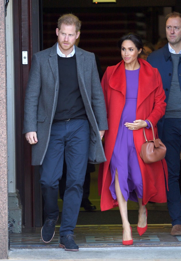 The Duke and Duchess of Sussex meet members of the public during a visit to Birkenhead, England.