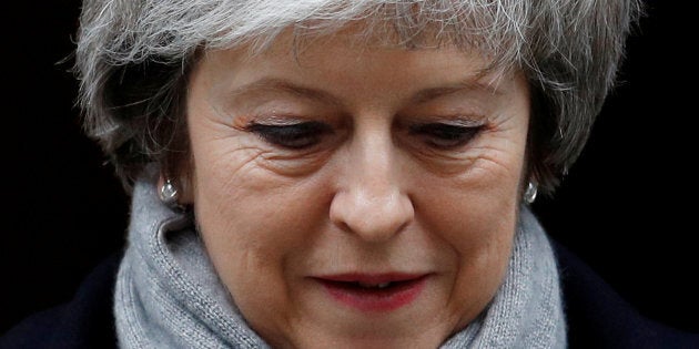 British PM Theresa May leaves Downing Street in London on Jan. 15, 2019.