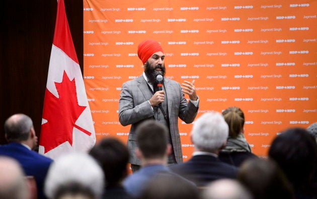 NDP Leader Jagmeet Singh addresses the NDP staff forum in Ottawa on Dec. 4, 2018.