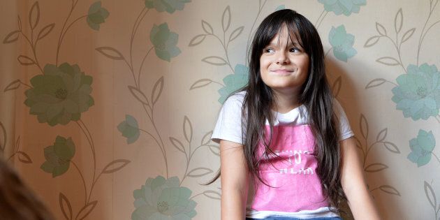 Paddy McGuire, a 10-year-old transgender girl, is pictured in her home in Leicester, England in 2017.