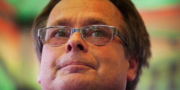 Marijuana activist Marc Emery greets the crowd during his welcome home party in Vancouver on Aug.17, 2014. He had completed a U.S. prison term for selling marijuana seeds to American customers.