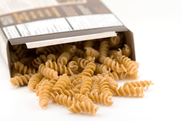 The new food guide recommends more whole grains, such as whole-grain pasta.